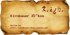 Kirnbauer Ákos névjegykártya
