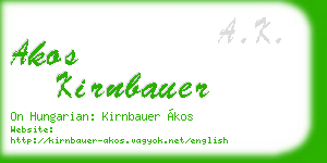 akos kirnbauer business card